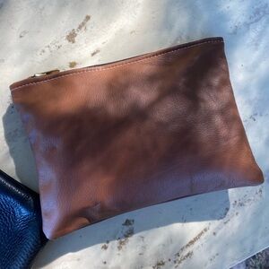 Chocolate Brown 100% Leather Clutch